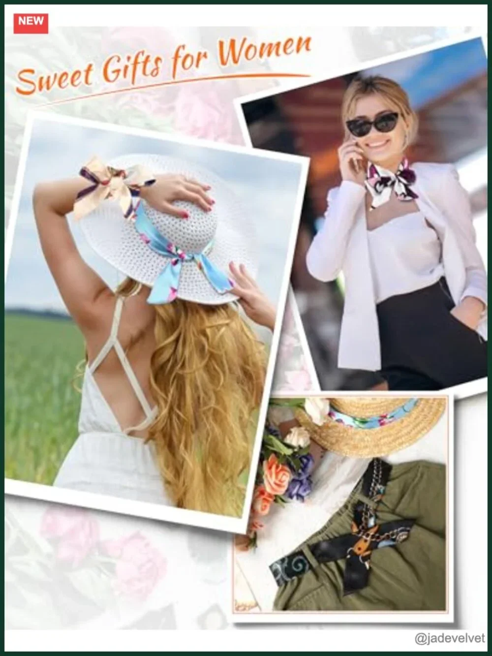 90 Pcs Satin Polyester Fashion Scarves for Handbag Handle Head Neckerchief